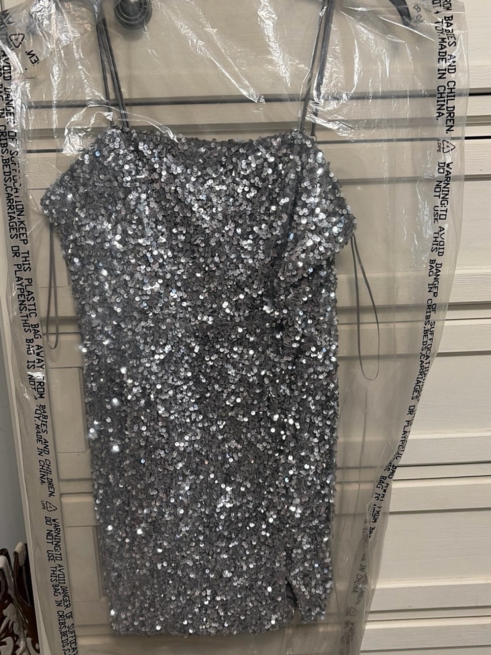 MABLE Silver Sequin Mini Dress - Women's Party Dress